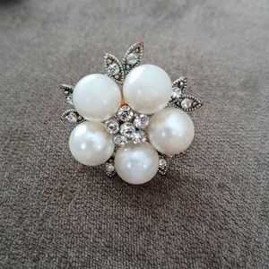 Faux Pearl Flower Ring